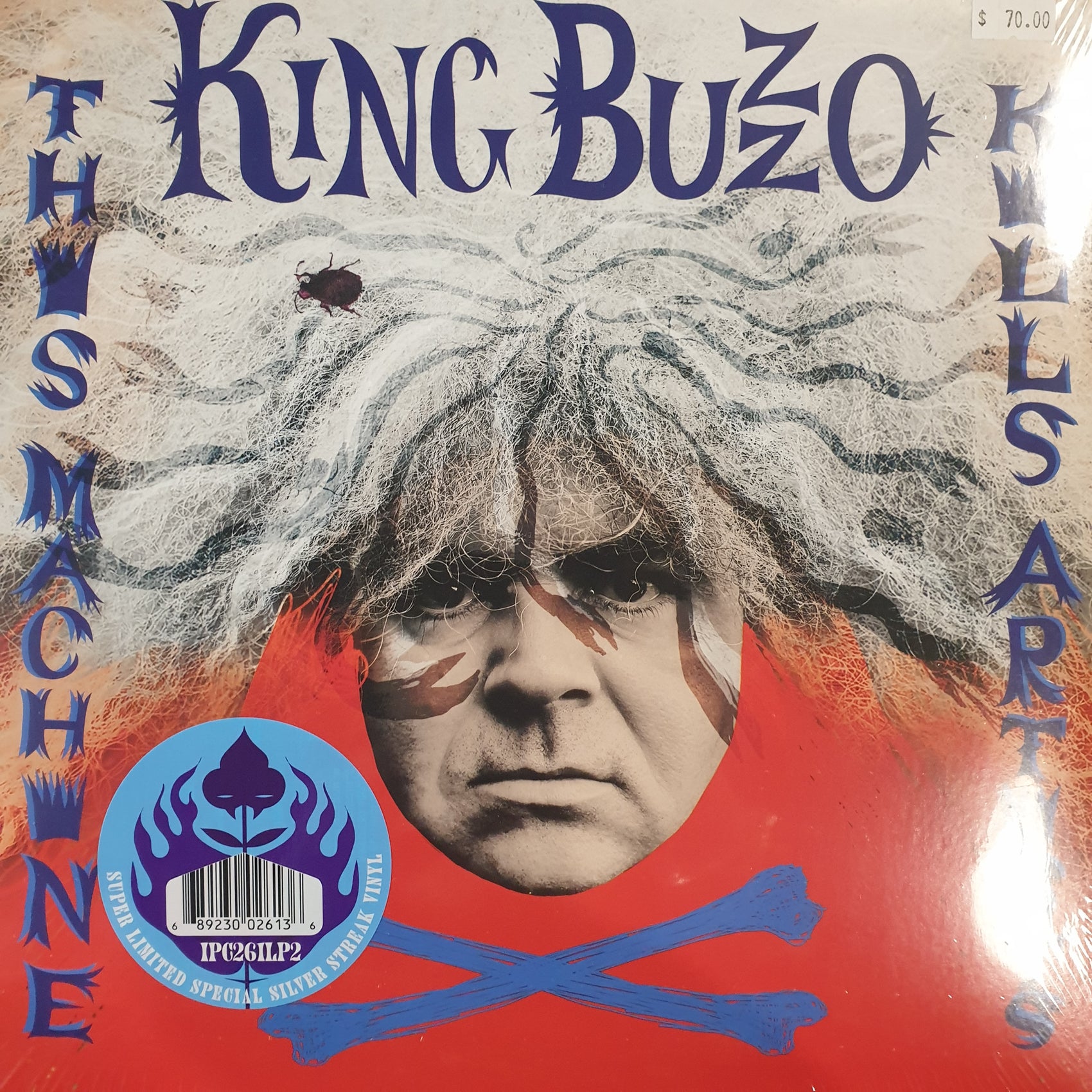 KING BUZZO - THIS MACHINE KILLS ARTISTS PLUS GIFT OF SACRIFICE (SILVER COLOURED) (2LP) VINYL