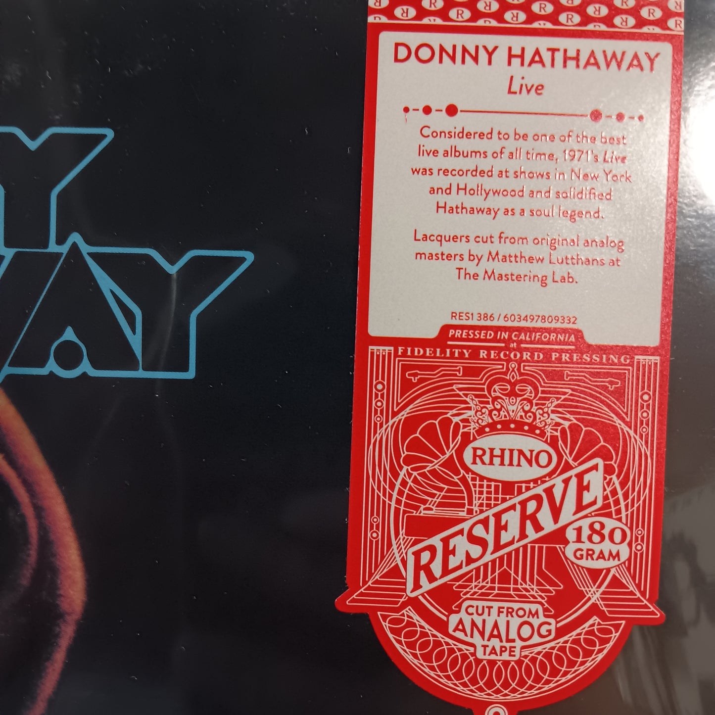 DONNY HATHAWAY - LIVE (RHINO RESERVE) VINYL