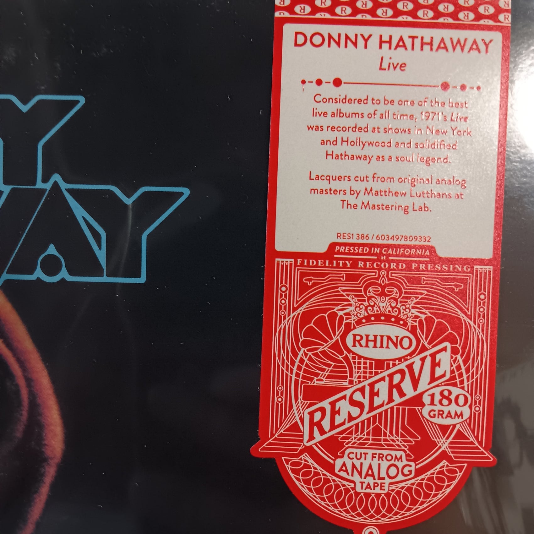 DONNY HATHAWAY - LIVE (RHINO RESERVE) VINYL