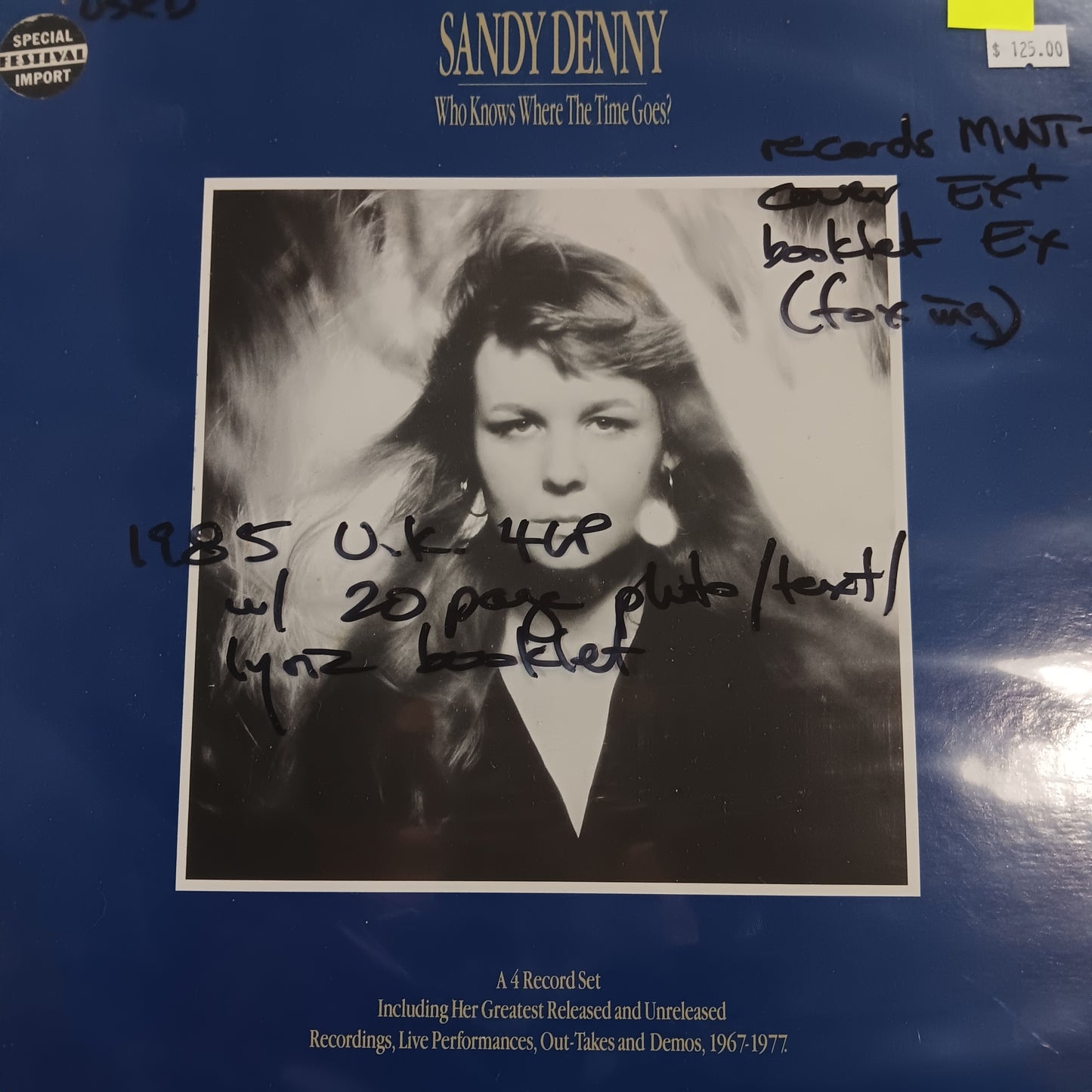 SANDY DENNY - WHO KNOWS WHERE THE TIME GOES (4LP) (USED VINYL 1985 UK M-/EX+/EX)