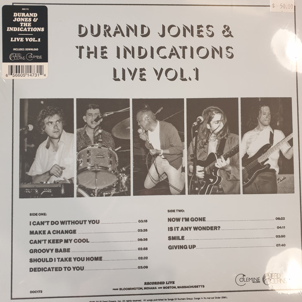 DURAND JONES & THE INDICATIONS - LIVE VOL 1 VINYL