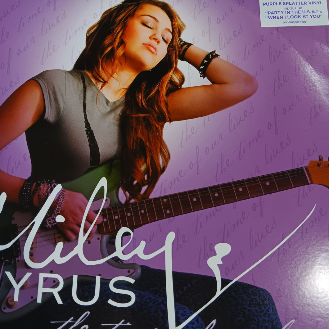 MILEY CYRUS - THE TIME OF OUR LIVES (WHITE AND PURPLE SPLATTER COLOURED) (USED VINYL 2021 EURO 2LP M- M-)
