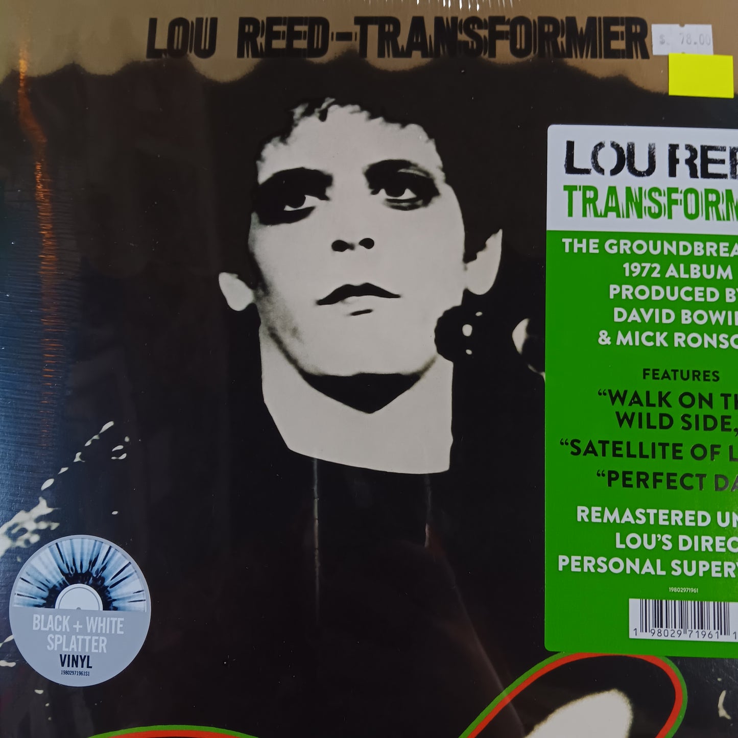 LOU REED - TRANSFORMER (BLACK AND WHITE COLOURED) VINYL
