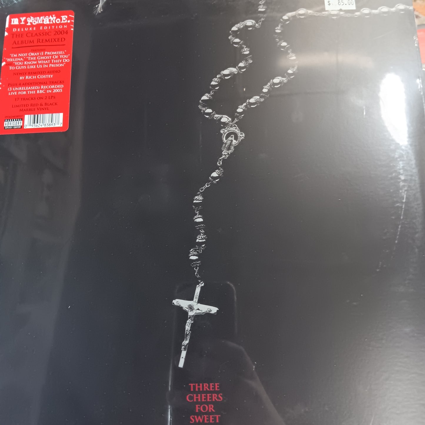 MY CHEMICAL ROMANCE- THREE CHEERS FOR SWEET REVENGE (2LP) (DELUXE EDITION 2025 REMIX) (RED AND BLACK MARBLE COLOURED) VINYL