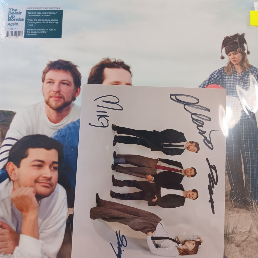 BELAIR LIP BOMBS - AGAIN (SKY BLUE COLOURED) (WITH SIGNED ART CARD) VINYL