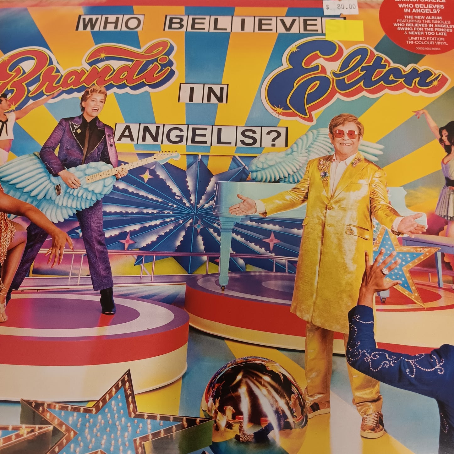 ELTON JOHN AND BRANDIE CARLILE - WHO BELIEVES IN ANGELS (2LP) (TRI COLOURED) VINYL