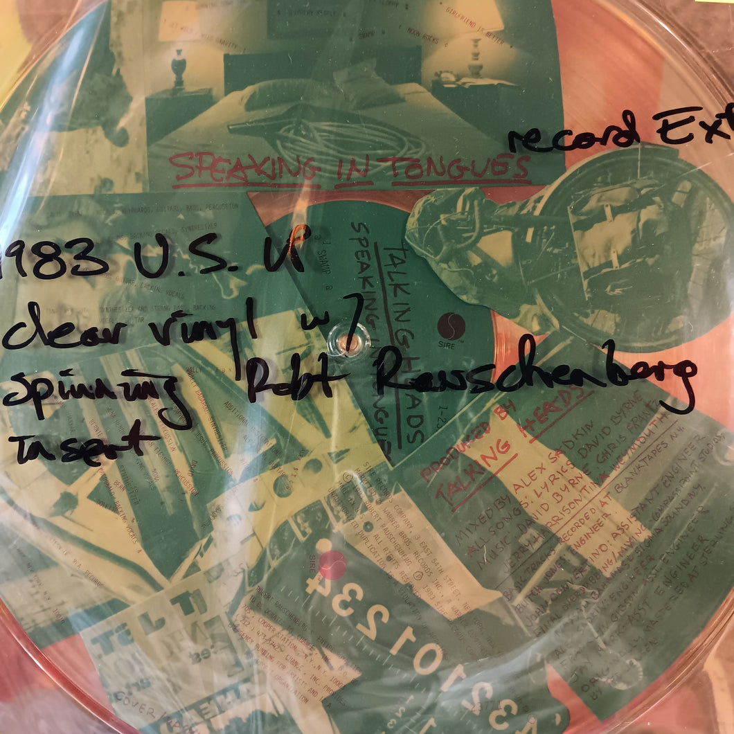 TALKING HEADS - SPEAKING IN TONGUES (CLEAR COLOURED WITH ROBT RAUSCHENBERG INSERT) (USED VINYL 1983 US EX+)