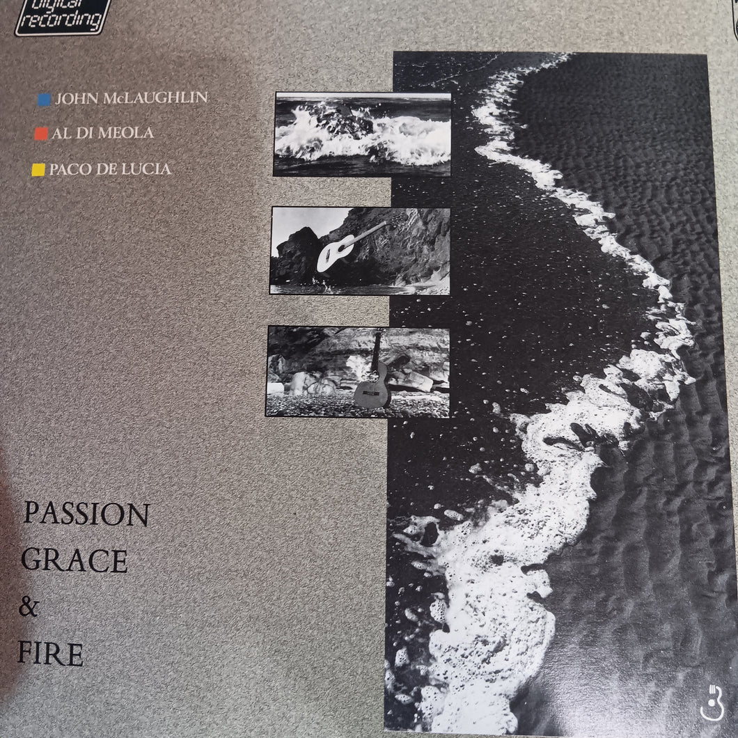 JOHN MCLAUGHLIN, AL DI MEOLA AND PACO DE LUCIA - PASSION GRACE AND FIRE (USED VINYL 1983 AUS M-/M-)