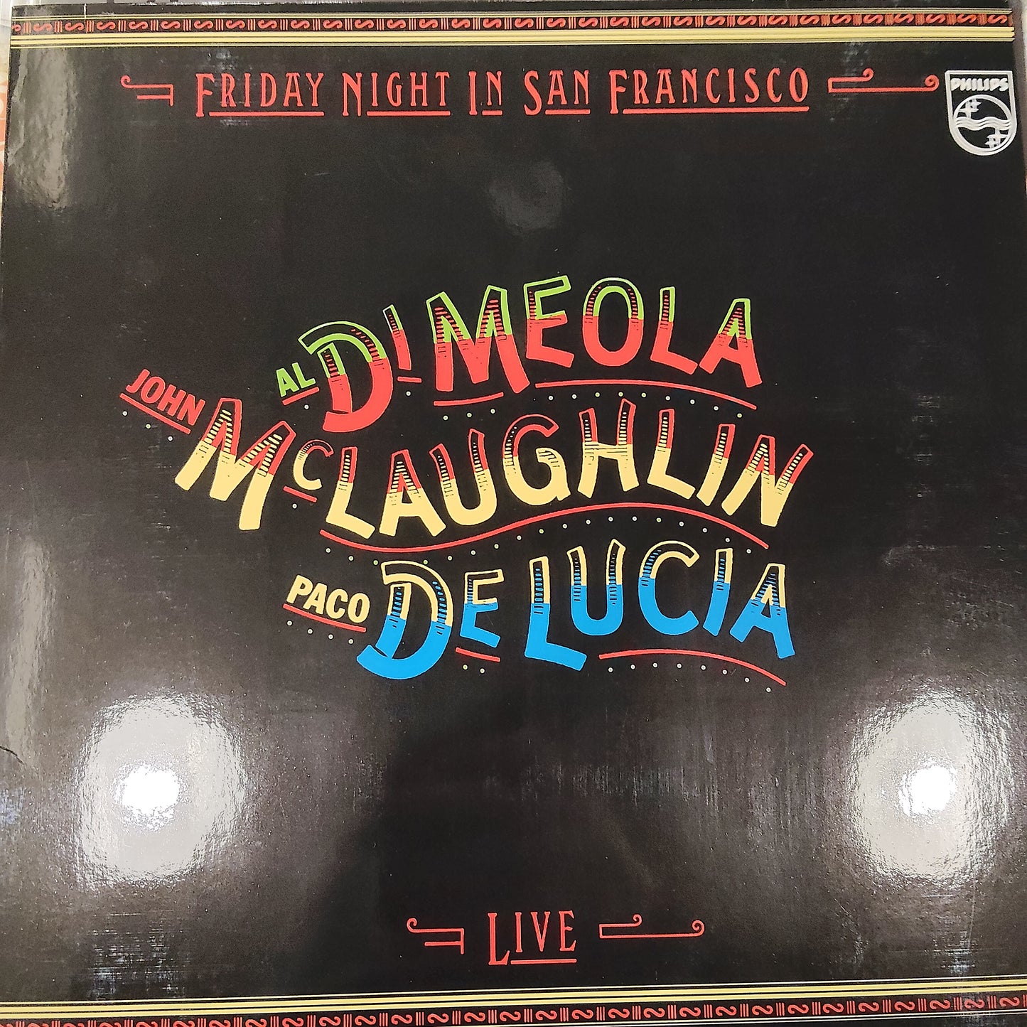 JOHN MCLAUGHLIN, AL DIMEOLA, PACO DE LUCIA - FRIDAY NIGHT IN SAN FRANCISCO (USED VINYL 1997 U.K. M- M-)
