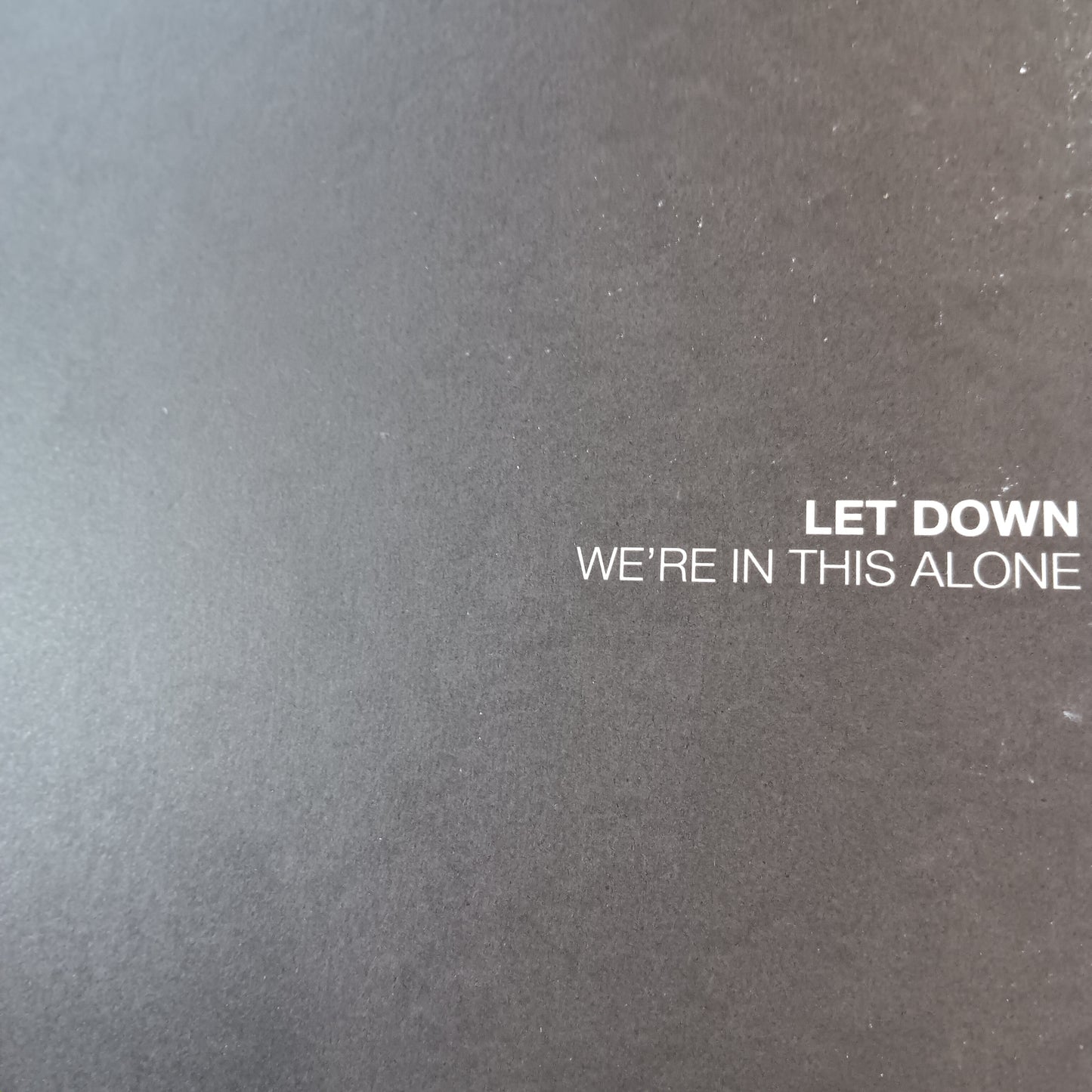 LET DOWN - WERE IN THIS ALONE (ORANGE/GREEN COLOURED) (USED VINYL 2008 US M-/M-)
