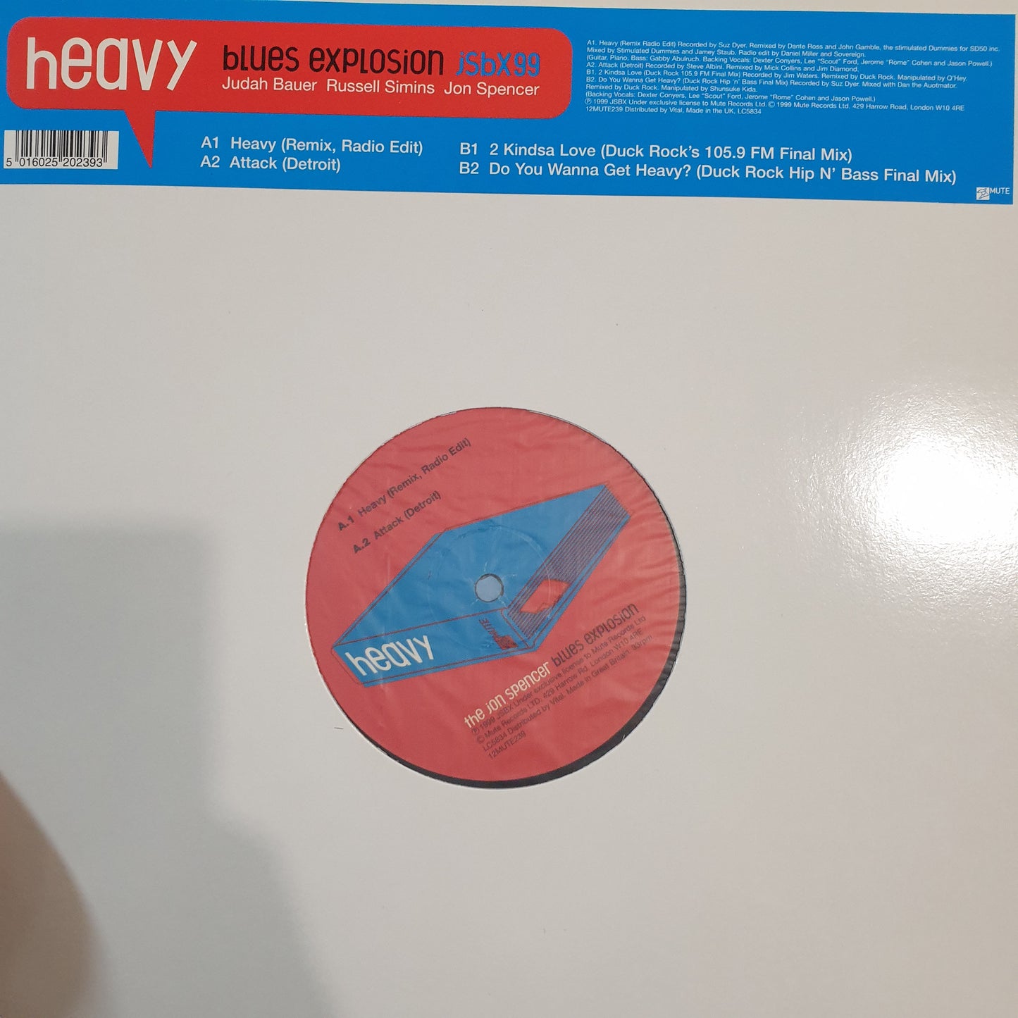 JON SPENCER BLUES EXPLOSION - HEAVY (12") (USED VINYL 1999 UK M-)