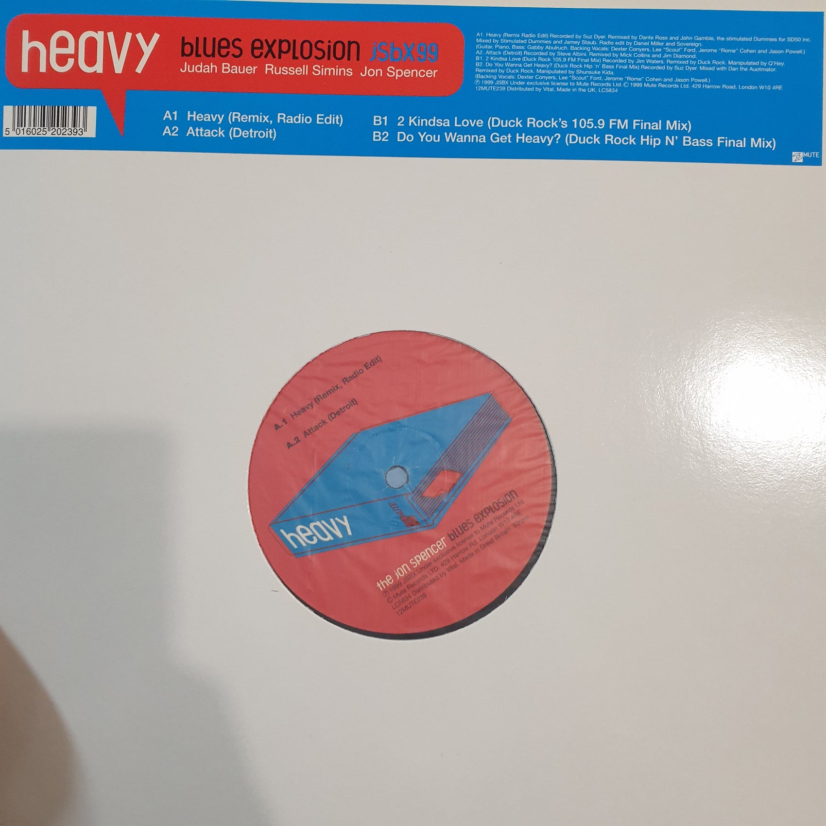 JON SPENCER BLUES EXPLOSION - HEAVY (12") (USED VINYL 1999 UK M-)