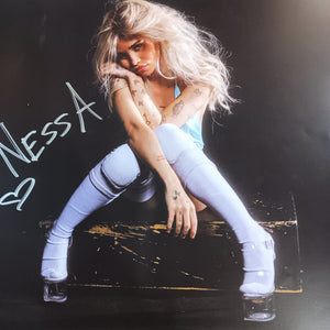 NESSA BARRETT - AFTERCARE (SIGNED ART CARD) (CLEAR GLITTER COLOURED) (USED VINYL 2025 US M-/M-)