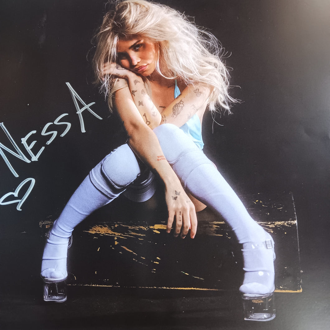 NESSA BARRETT - AFTERCARE (SIGNED ART CARD) (CLEAR GLITTER COLOURED) (USED VINYL 2025 US M-/M-)