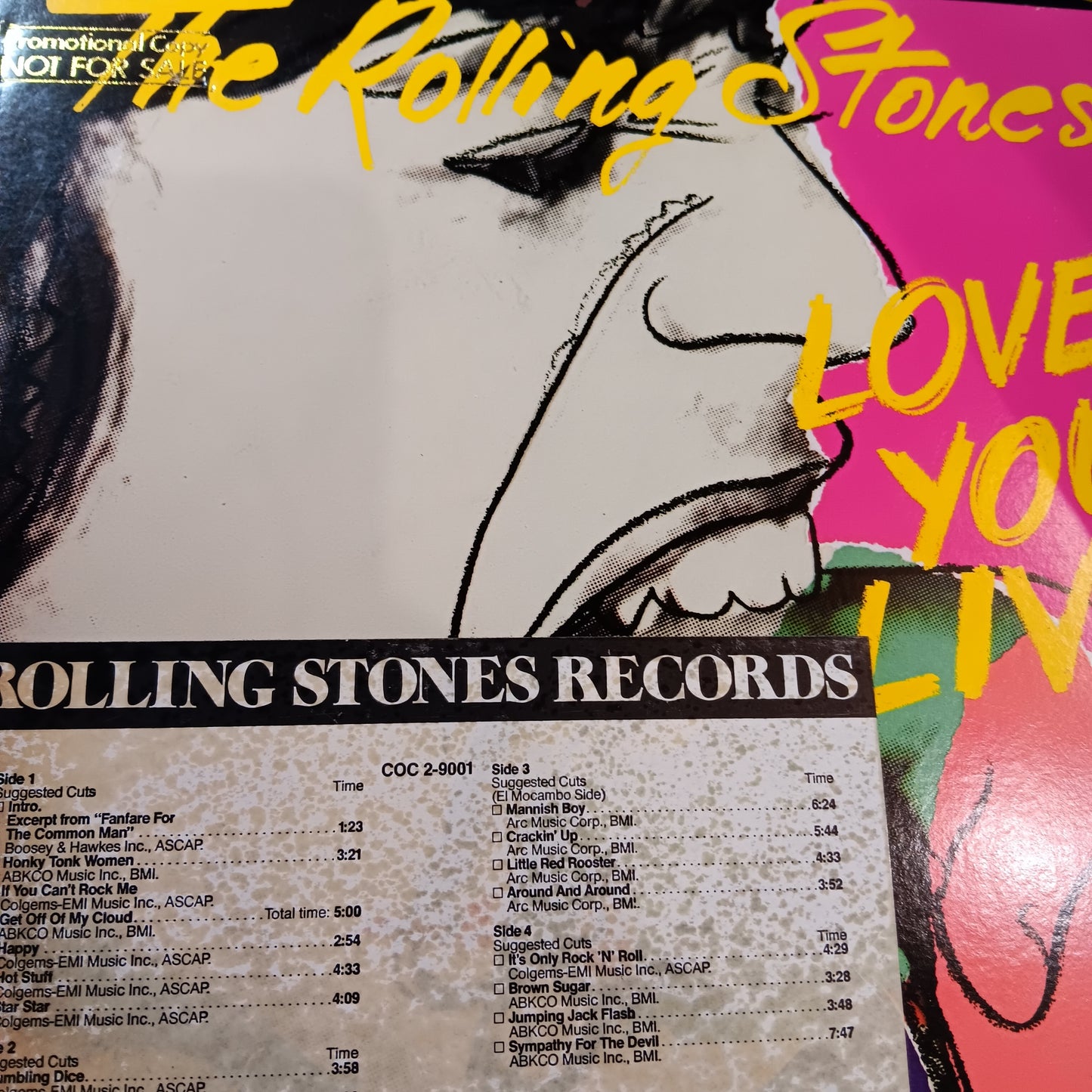 ROLLING STONES - LOVE YOU LIVE (2LP) (USED VINYL 1977 US M-/EX+/EX)