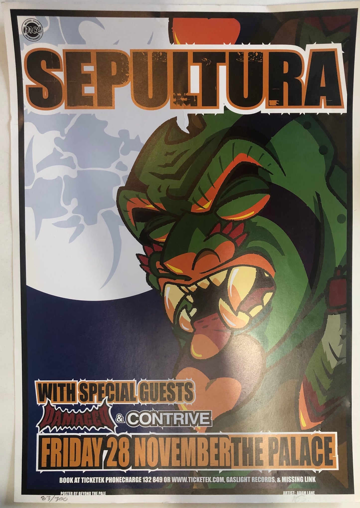 SEPULTURA - 2003 MELBOURNE CONCERT POSTER