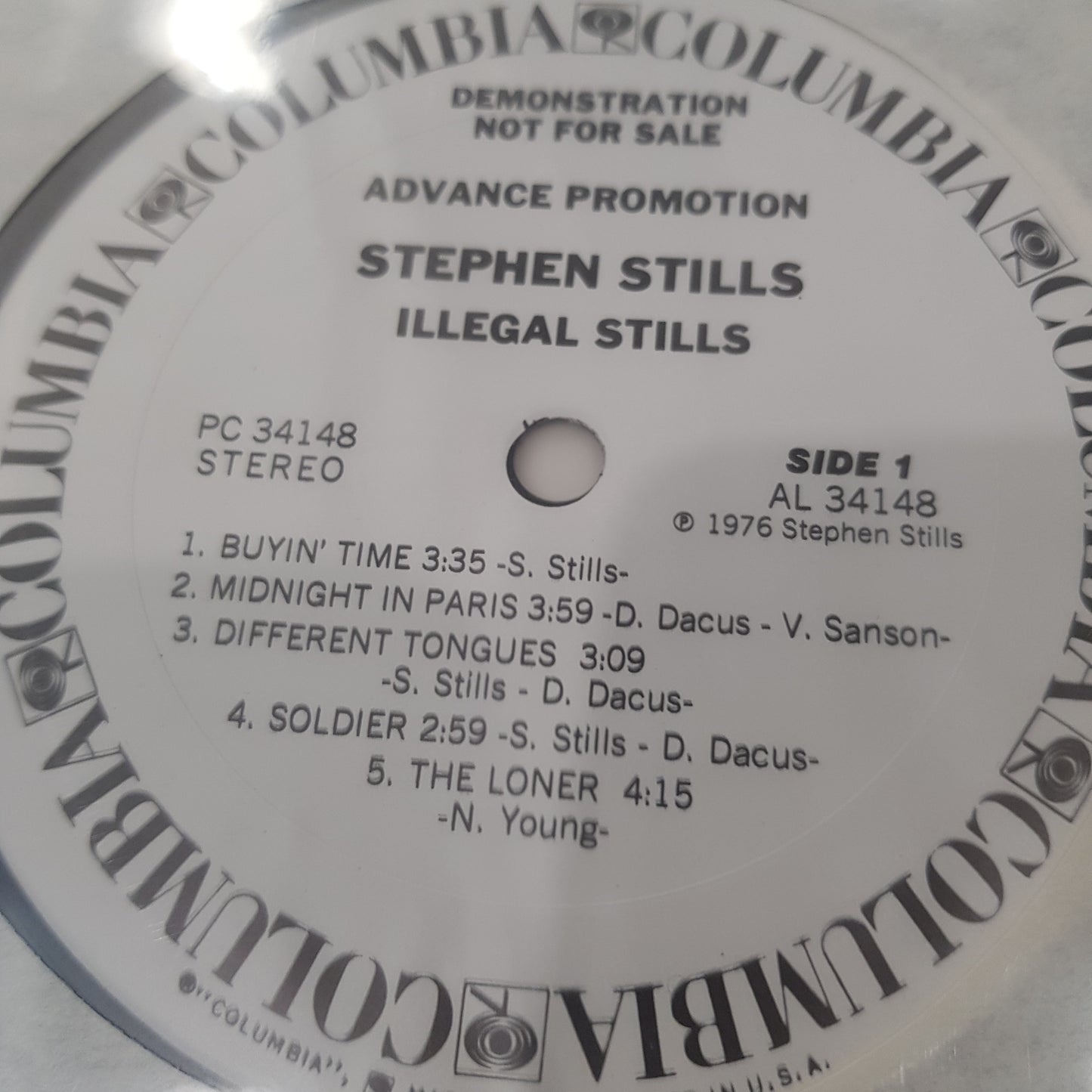 STEPHEN STILLS - ILLEGAL STILLS (PROMO)(USED VINYL 1976 US M-/M-)