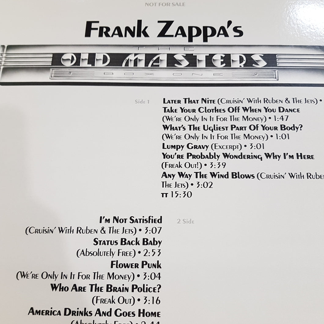 FRANK ZAPPA - THE OLD MASTERS BOX ONE (USED VINYL 1985 US M-/M-)