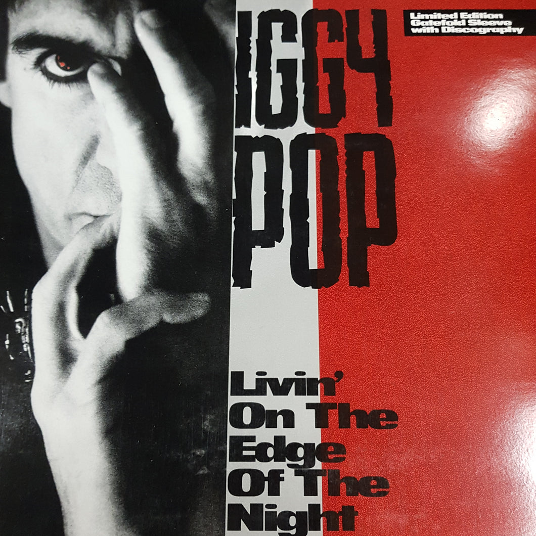 IGGY POP - LIVIN' ON THE EDGE OF THE NIGHT (EP) (USED VINYL 1990 UK M-/EX+)