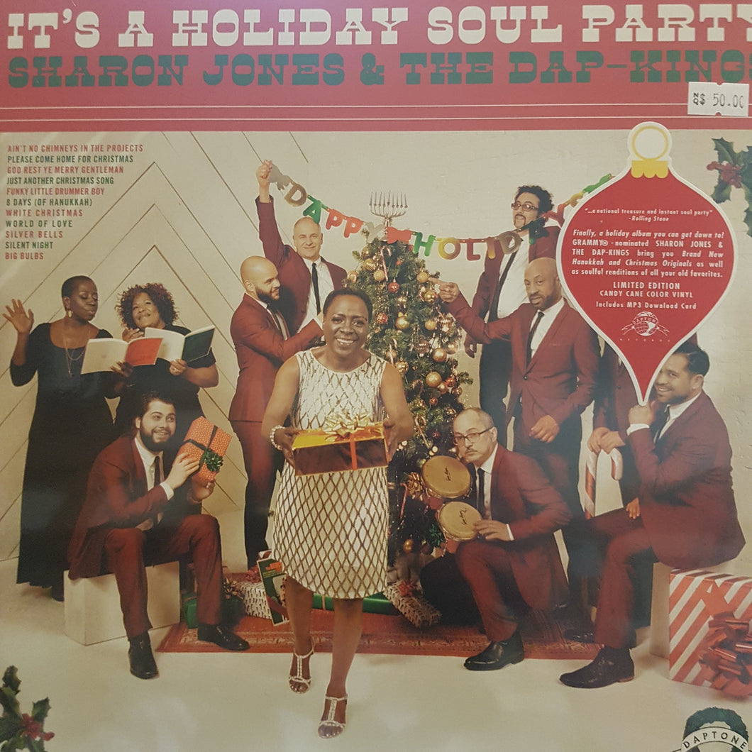 SHARON JONES AND THE DAP-KINGS - IT'S A HOLIDAY SOUL PARTY (CANDY CANE COLOURED) VINYL