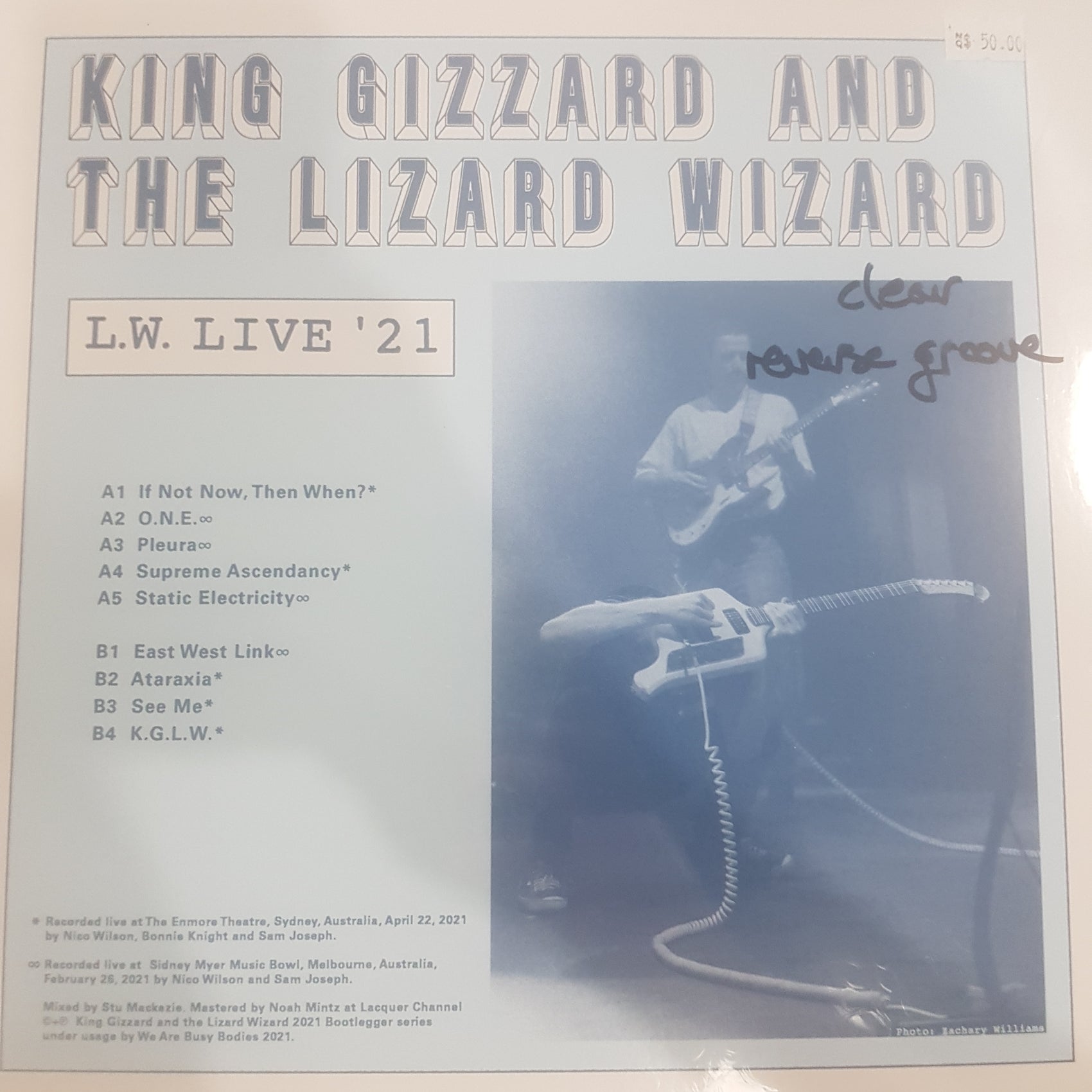 KING GIZZARD AND THE LIZARD WIZARD - L.W. LIVE '21 (CLEAR COLOURED) (REVERSE GROOVE) VINYL