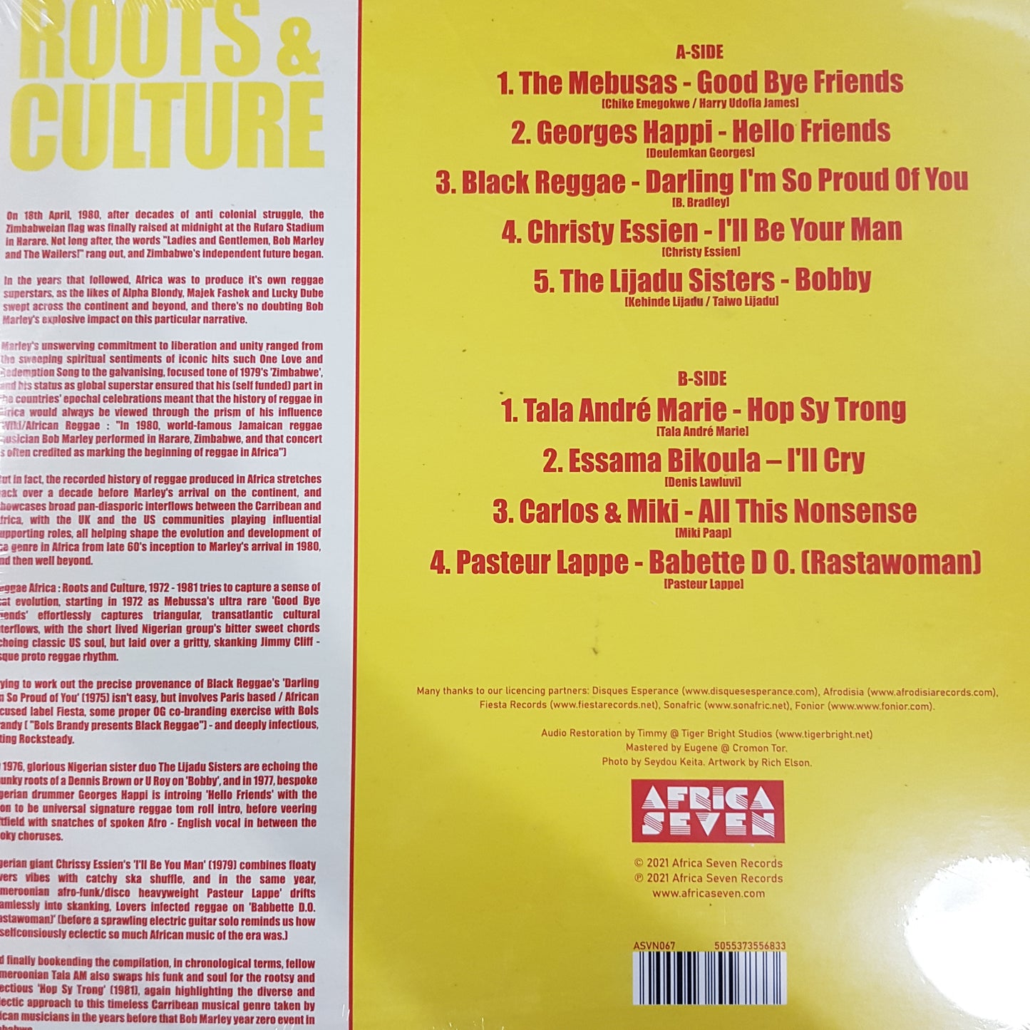 VARIOUS ARTISTS - REGGAE AFRICA PRESENTS: ROOTS AND CULTURE 1972-1981 VINYL
