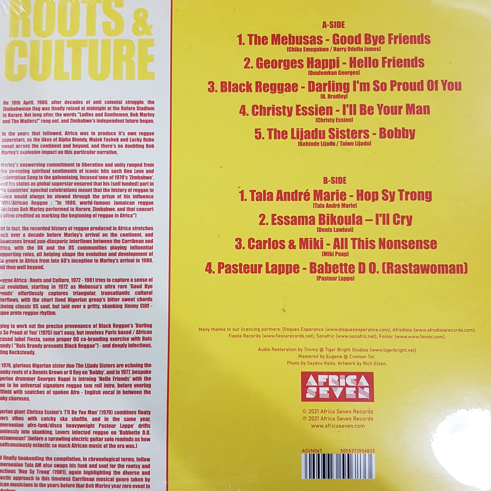 VARIOUS ARTISTS - REGGAE AFRICA PRESENTS: ROOTS AND CULTURE 1972-1981 VINYL