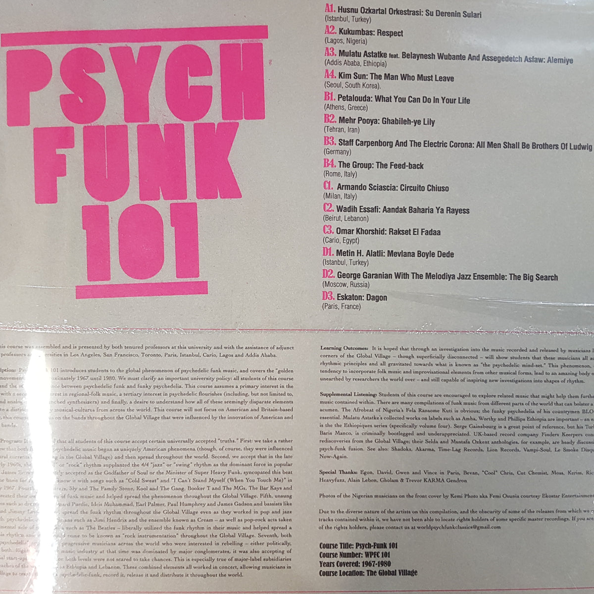 VARIOUS ARTISTS - PSYCH FUNK 101 (2LP) VINYL