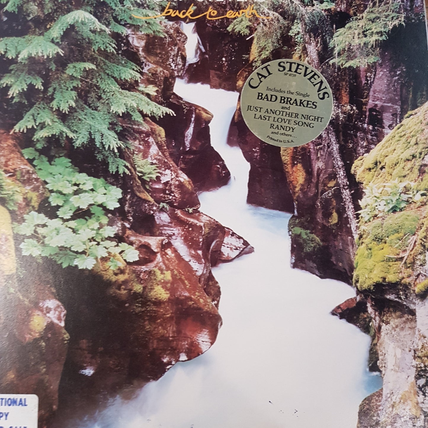 CAT STEVENS - BACK TO EARTH (USED VINYL 1978 US EX+/EX)