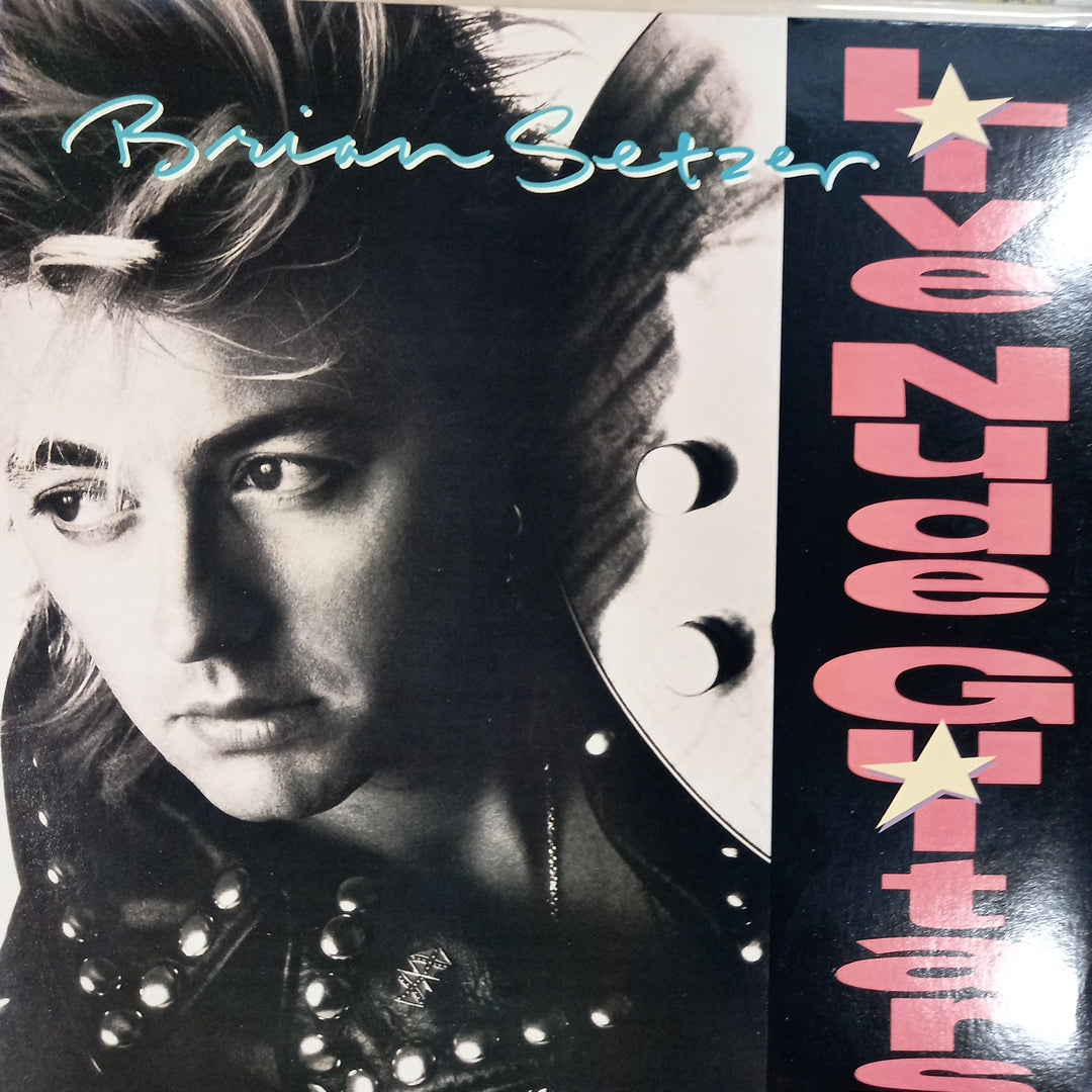 BRIAN SETZER - LIVE NUDE GUITARS (USED VINYL 1988 U.S. EX+ EX+)