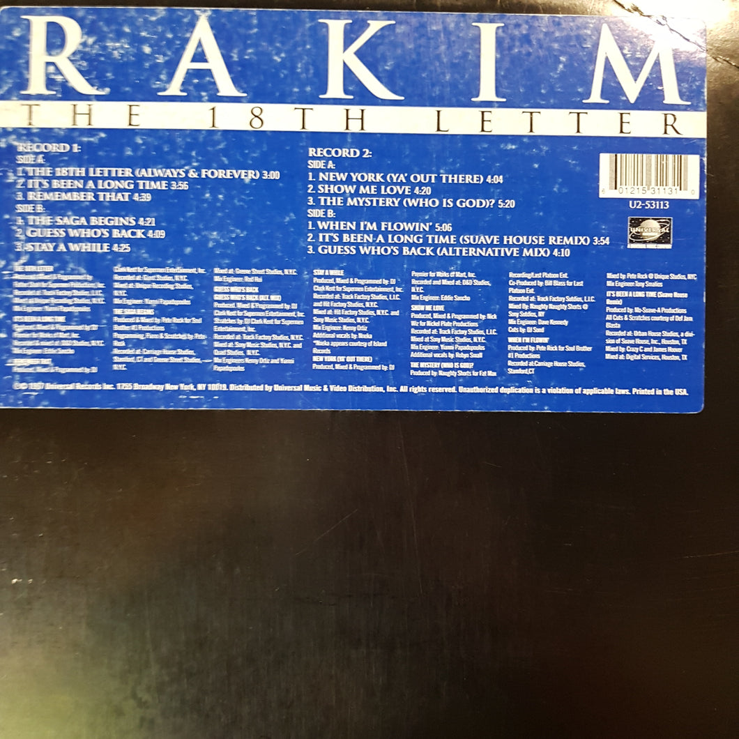 RAKIM - THE 18TH LETTER (2LP) (USED VINYL 1997 US EX)