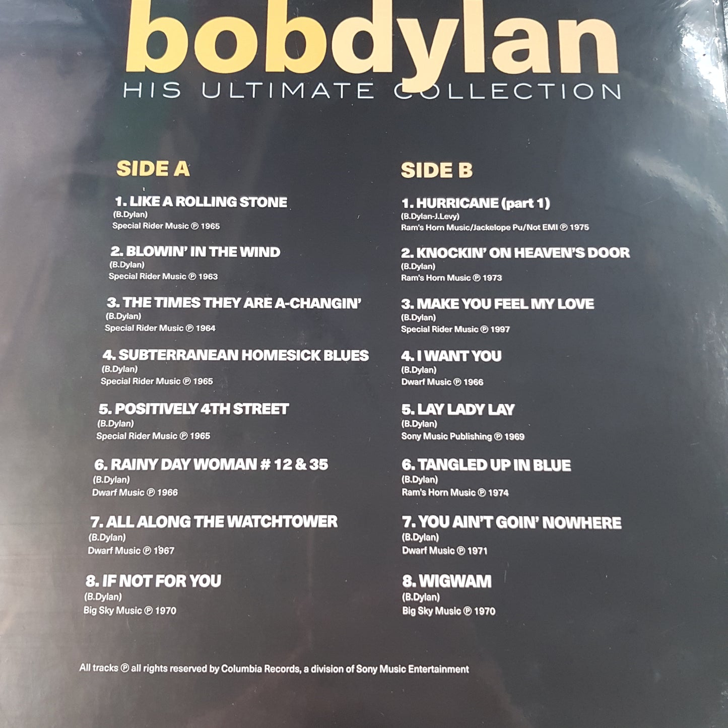 BOB DYLAN - THE ULTIMATE COLLECTION VINYL