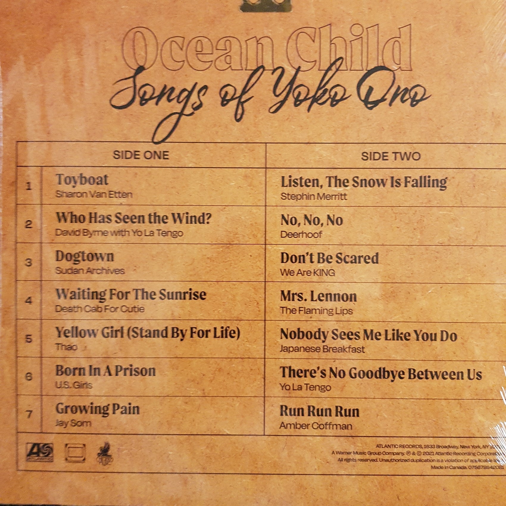 VARIOUS ARTISTS - OCEAN CHILD: SONGS OF YOKO ONO VINYL