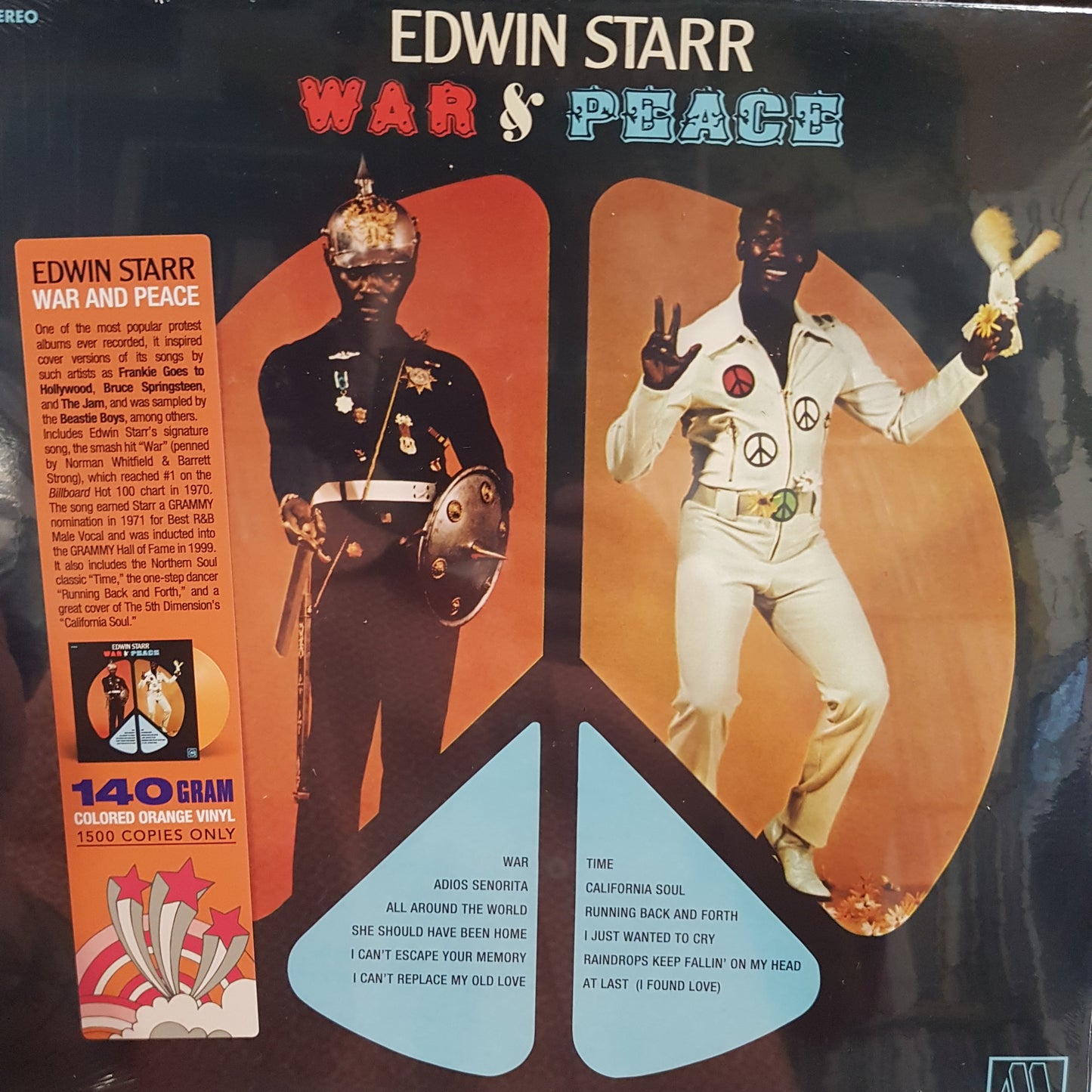 EDWIN STARR - WAR AND PEACE (ORANGE COLOURED) VINYL
