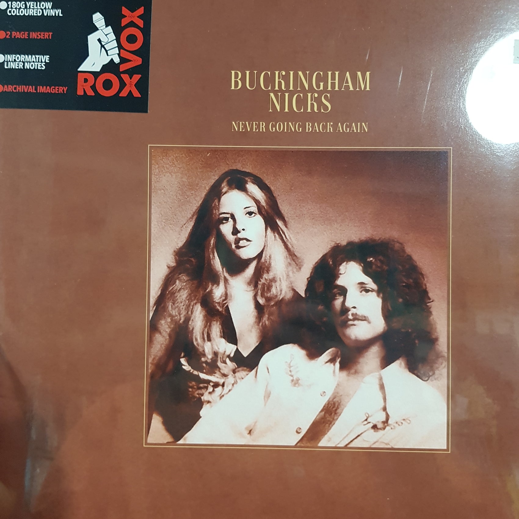 BUCKINGHAM NICKS - NEVER GOING BACK AGAIN (YELLOW COLOURED) VINYL