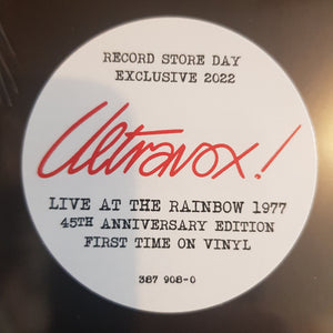 ULTRAVOX! - LIVE AT THE RAINBOW VINYL RSD 2022