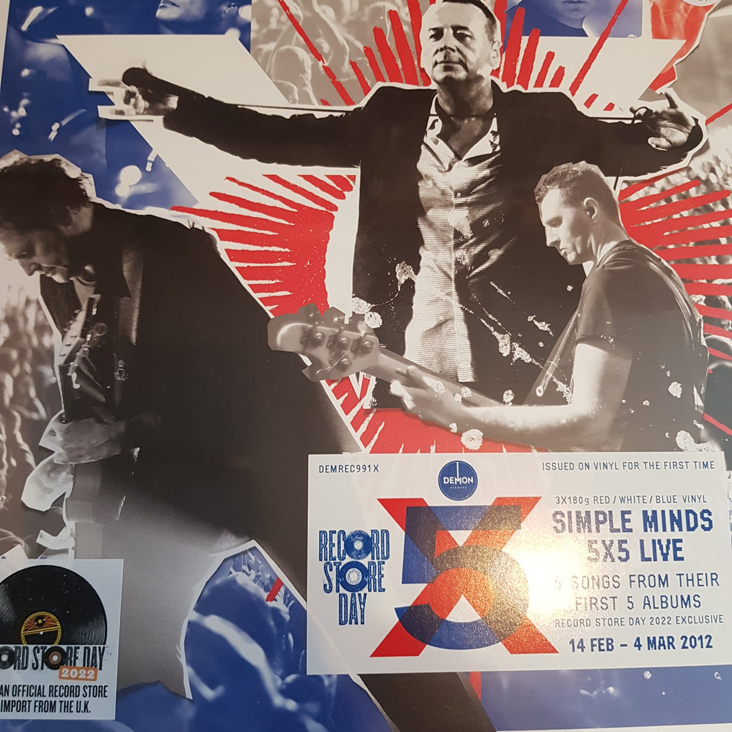 SIMPLE MINDS - 5X5 LIVE (RED, WHITE AND BLUE COLOURED) (3LP) VINYL RSD 2022