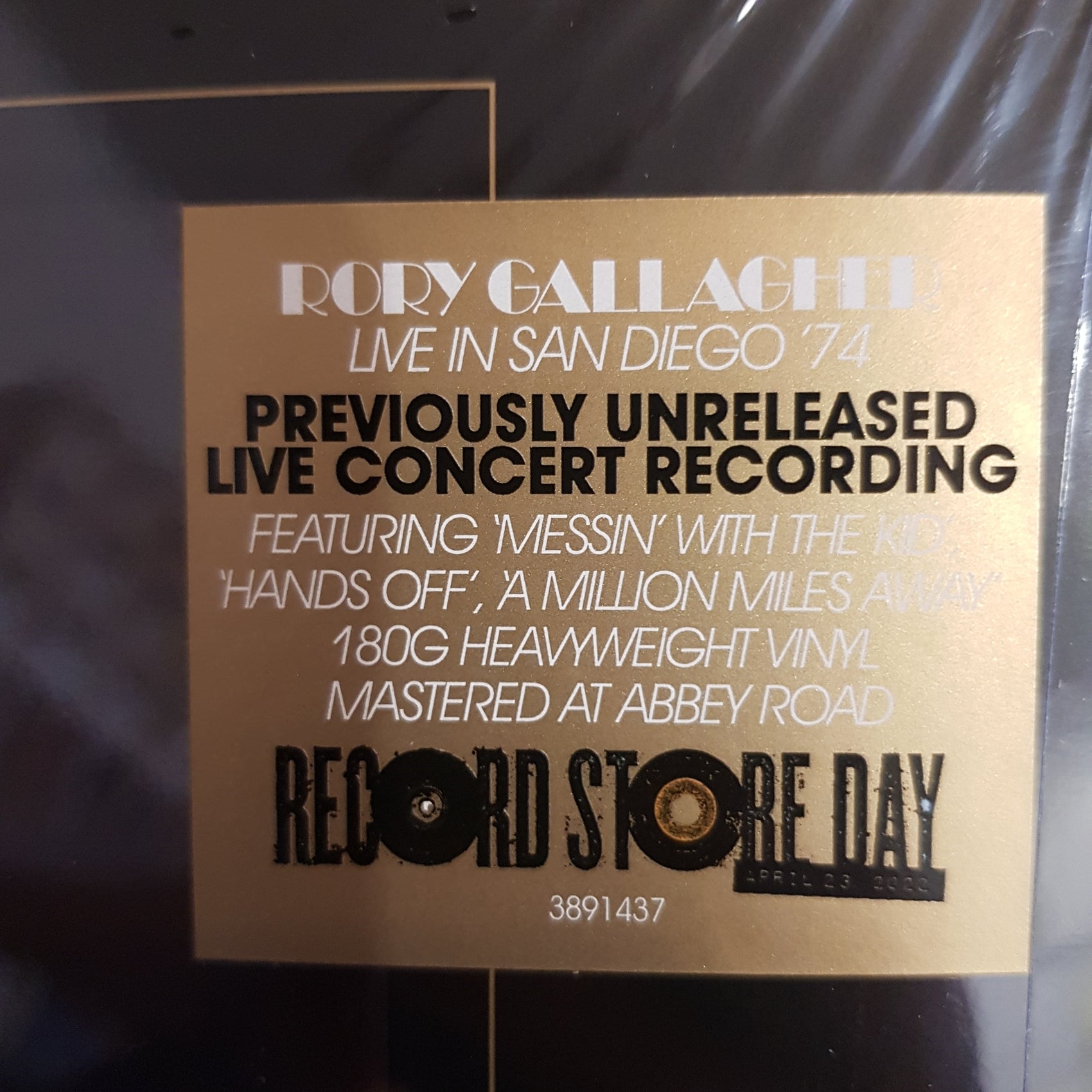 RORY GALLAGHER - LIVE IN SAN DIEGO '74 (2LP) VINYL RSD 2022