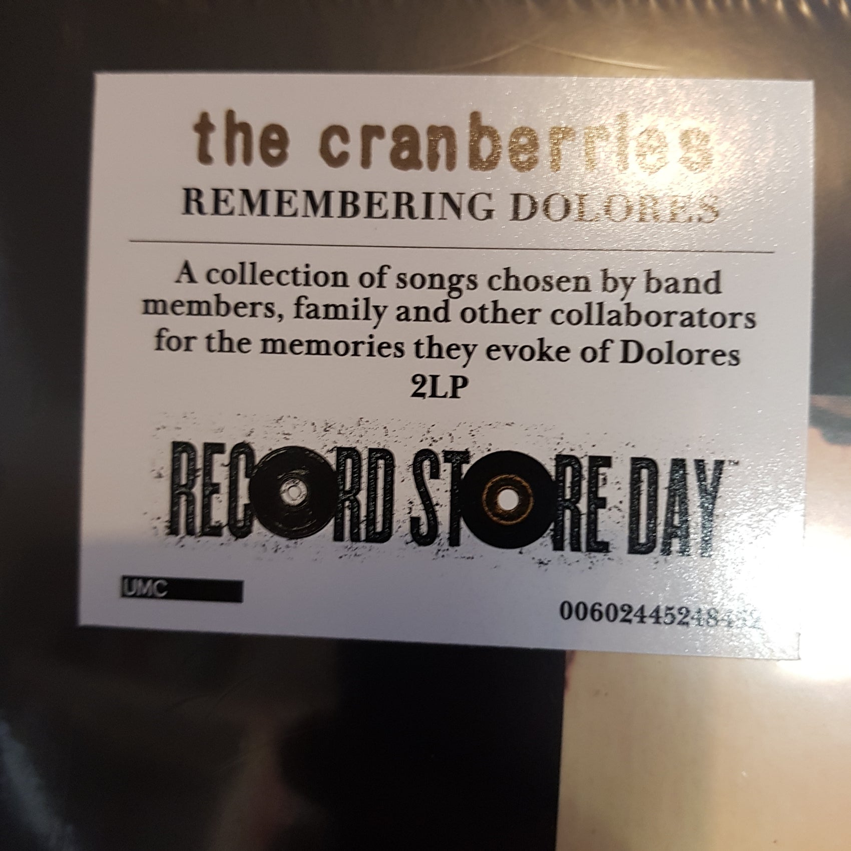 CRANBERRIES - REMEMBERING DOLORES (2LP) VINYL RSD 2022