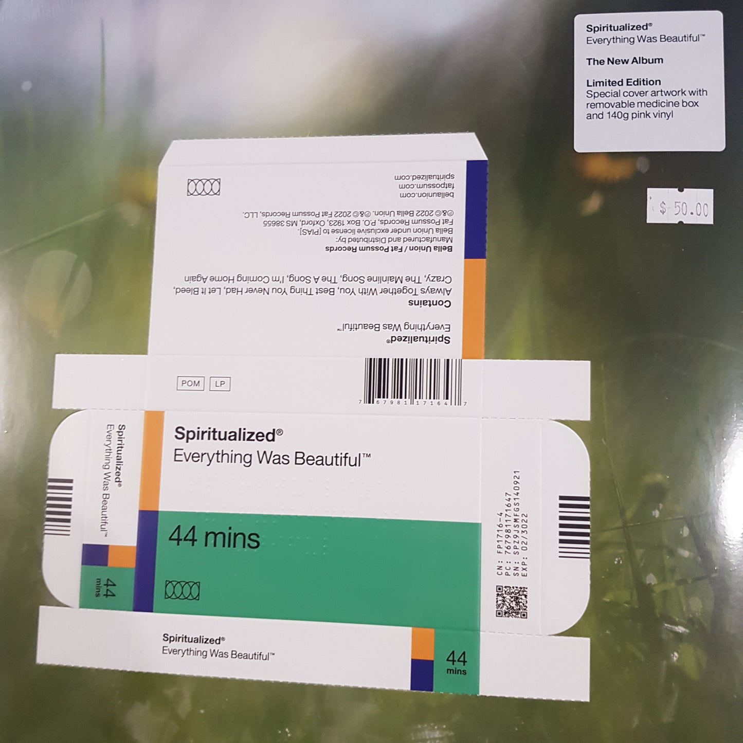 SPIRITUALIZED - EVERYTHING WAS BEAUTIFUL (LIMITED EDITION MEDICINE BOX) (PINK COLOURED) VINYL