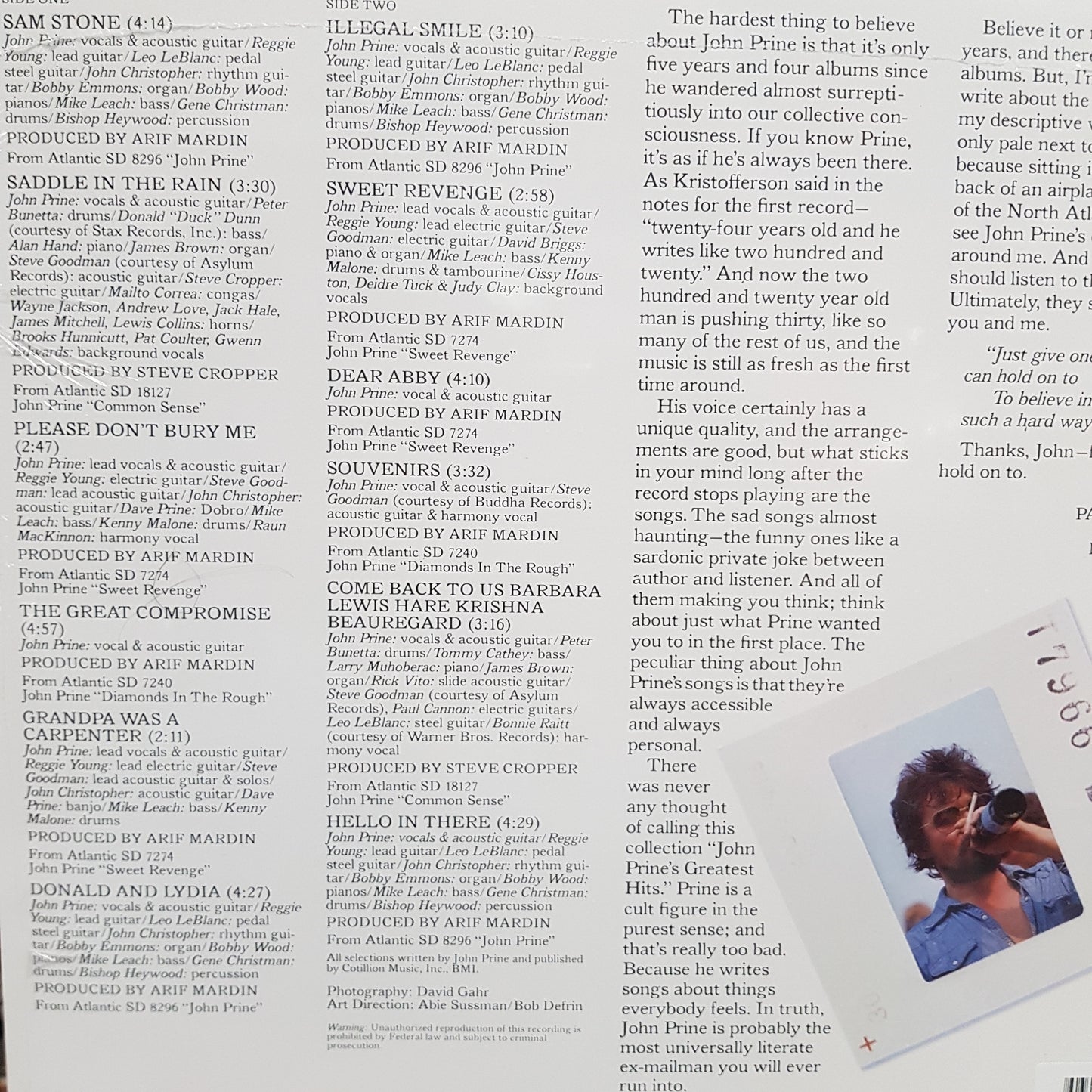 JOHN PRINE - PRIME PRINE: THE BEST OF VINYL