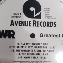 Load image into Gallery viewer, WAR - GREATEST HITS (GOLD COLOURED) VINYL RSD
