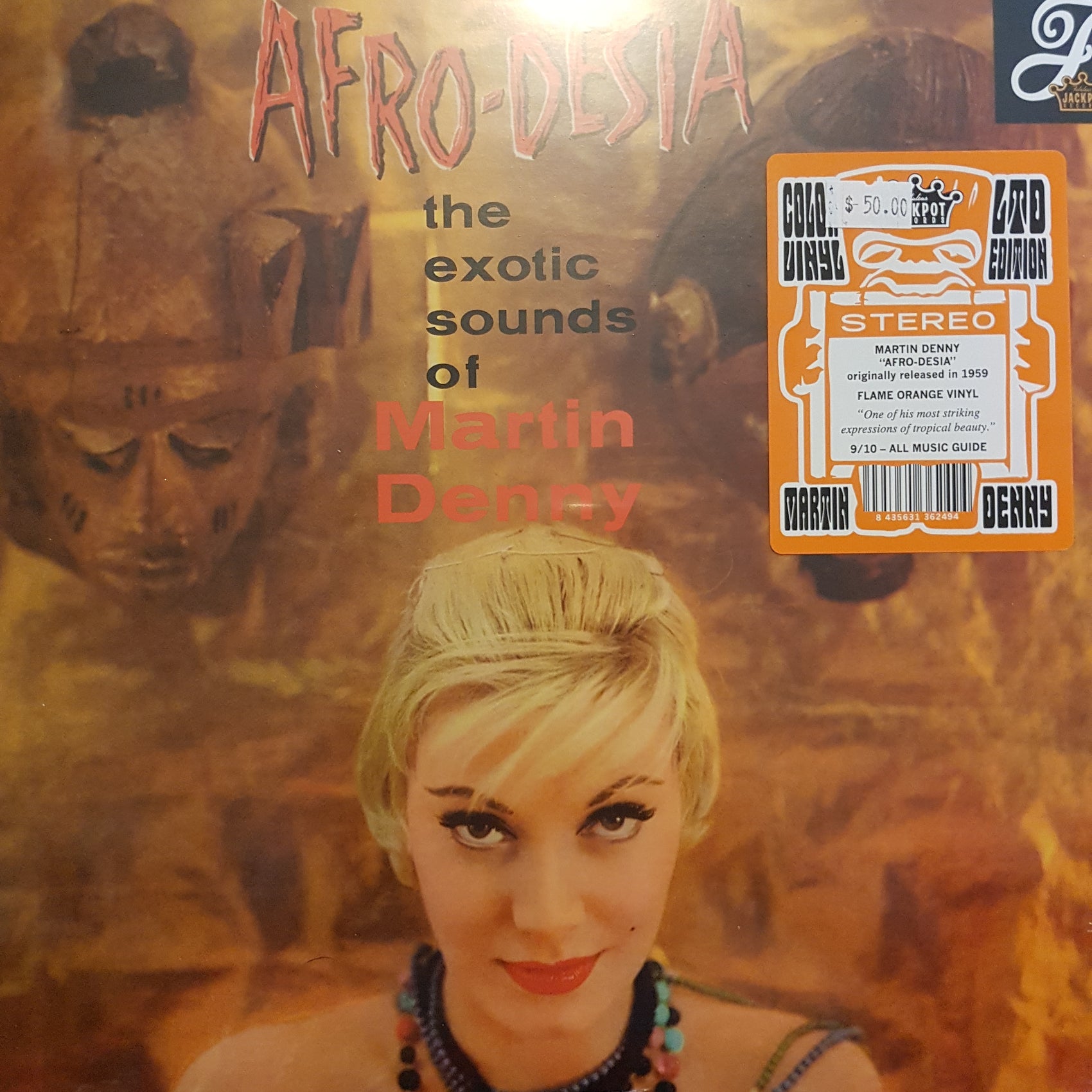 MARTIN DENNY - AFRO-DESIA: THE EXOTIC SOUNDS OF MARTIN DENNY (ORANGE COLOURED) VINYL