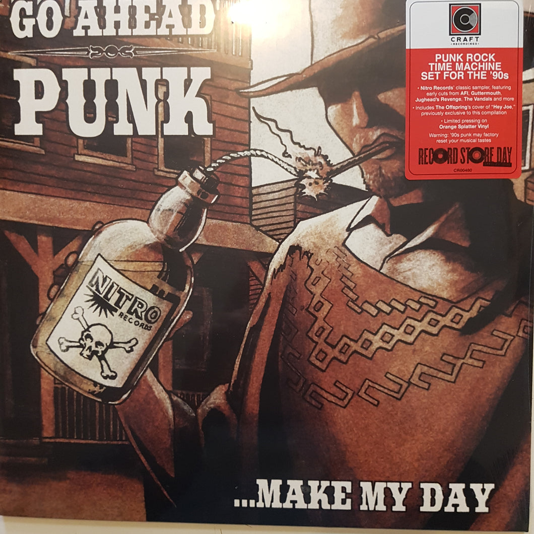 VARIOUS ARTISTS - PUNK ROCK TIME MACHINE SET FOR THE 90'S: GO AHEAD PUNK, MAKE MY DAY (ORANGE SPLATTER COLOURED) VINYL JUNE RSD 2022