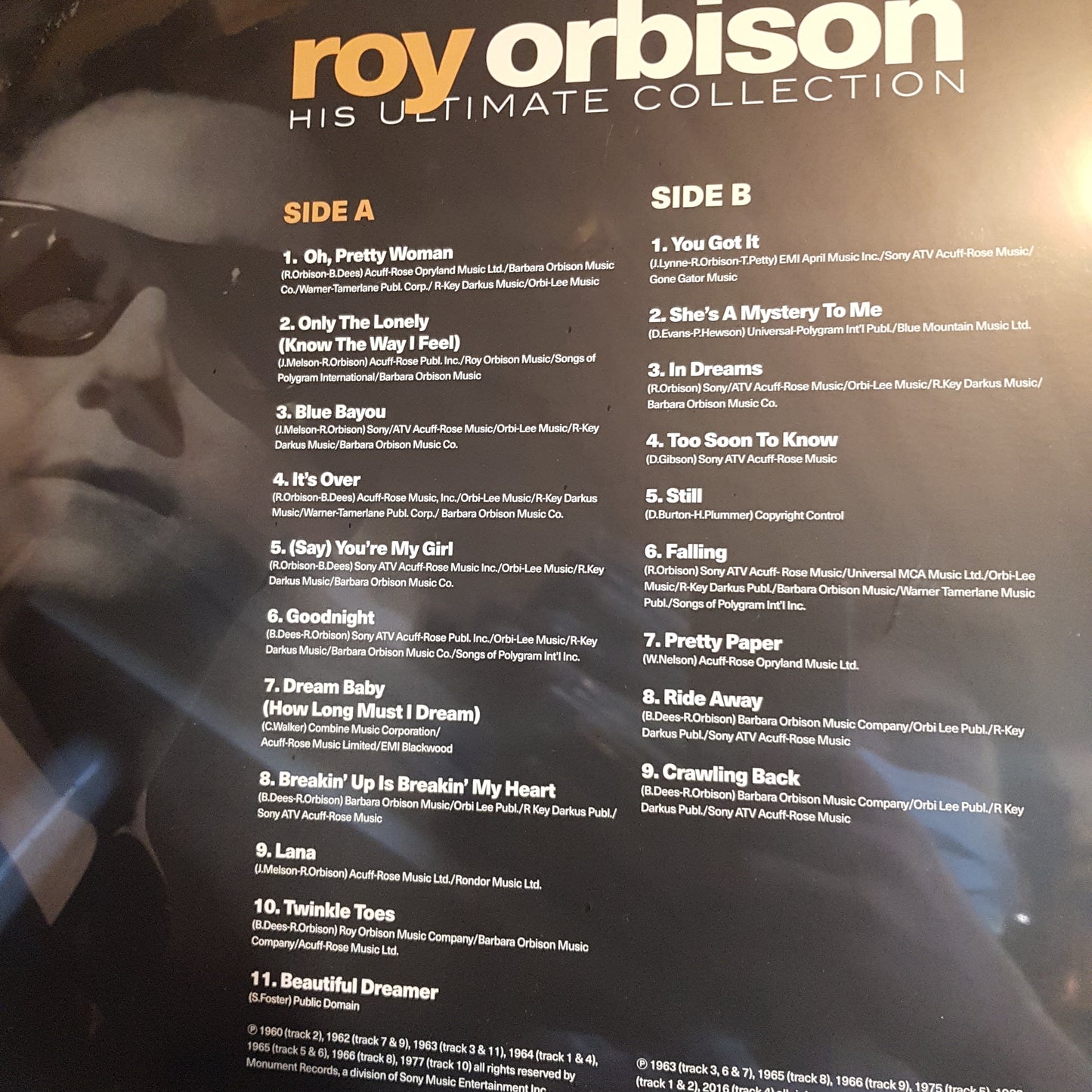 ROY ORBISON - HIS ULTIMATE COLLECTION VINYL