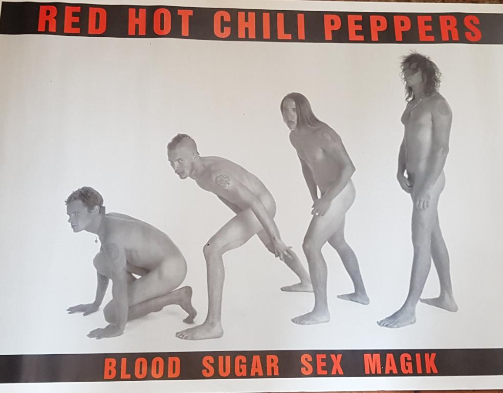 RED HOT CHILI PEPPERS - BLOOD SUGAR SEX MAGIK (1991 USED) POSTER
