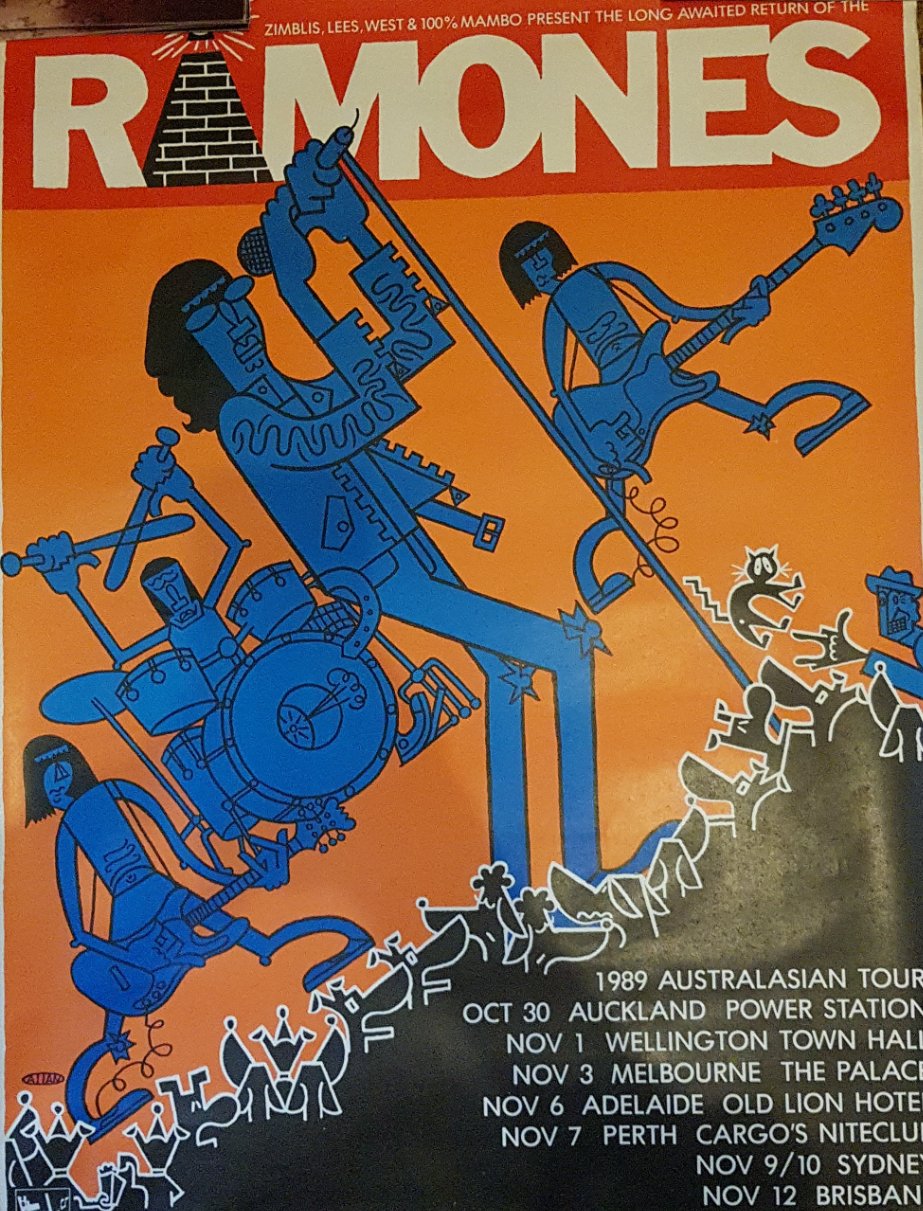 RAMONES - 1989 AUSTRALASIAN TOUR (ORIGINAL USED) POSTER