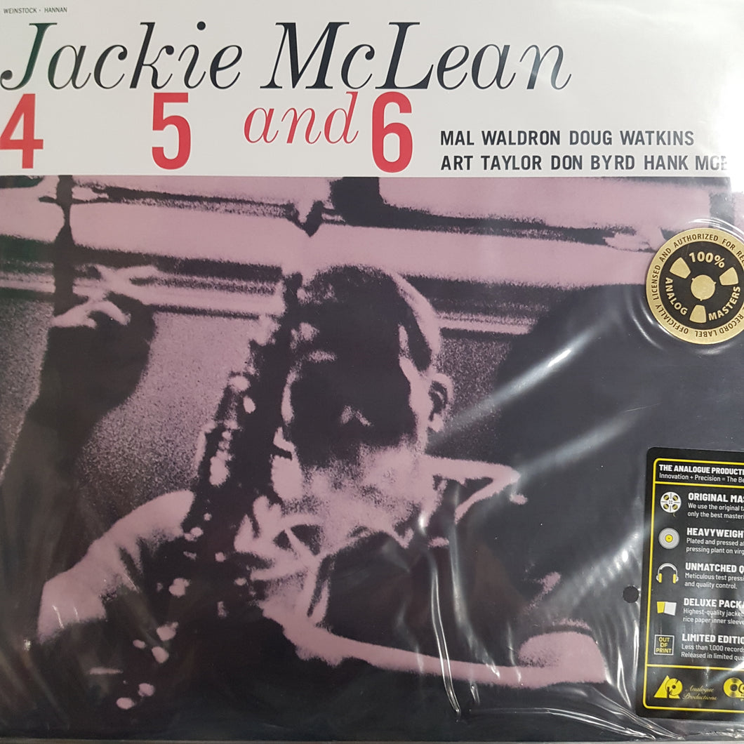 JACKIE McLEAN - 4 5 AND 6 (ANALOGUE PRODUCTIONS PRESSING) VINYL