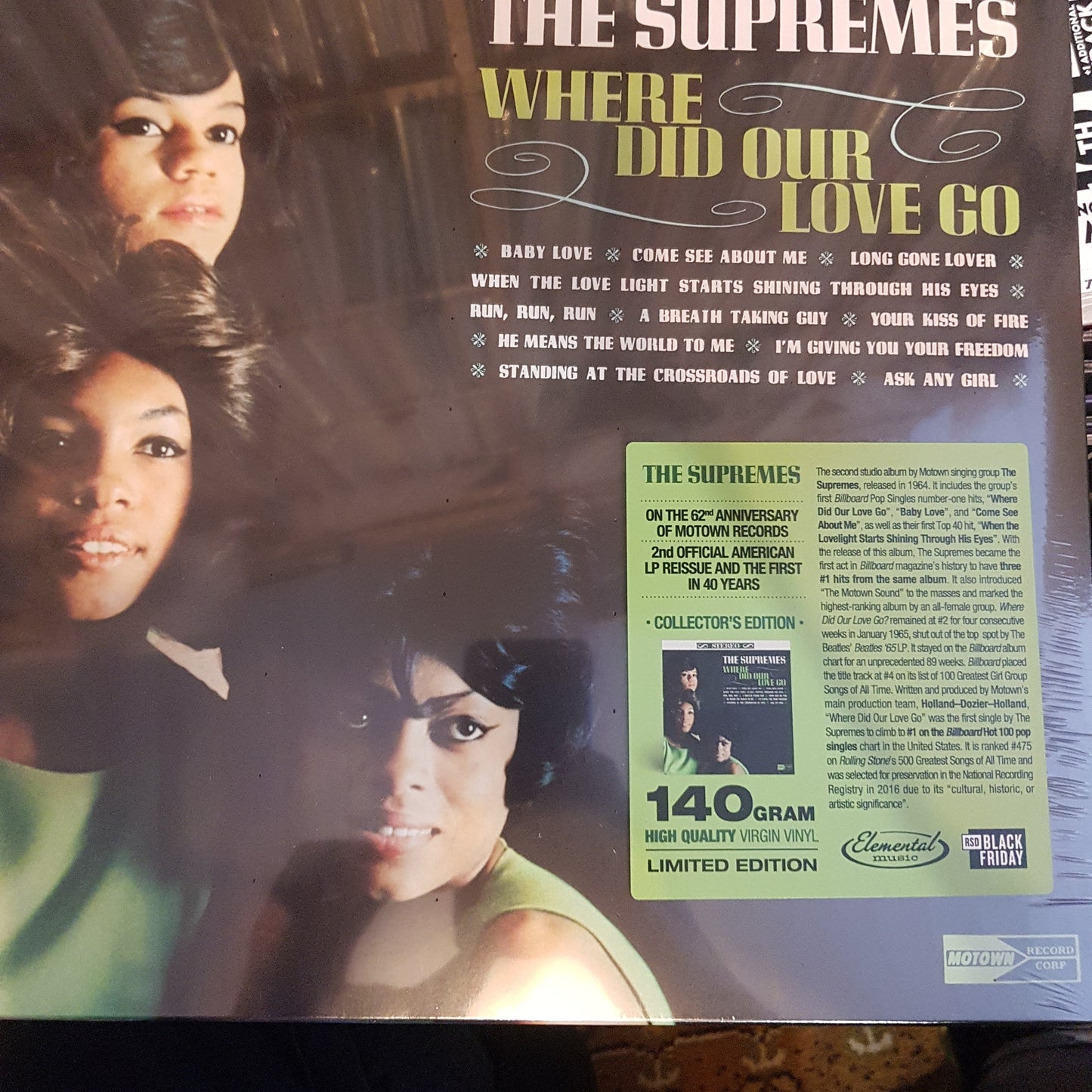SUPREMES - WHERE DID OUR LOVE GO VINYL BLACK FRIDAY RSD 2022