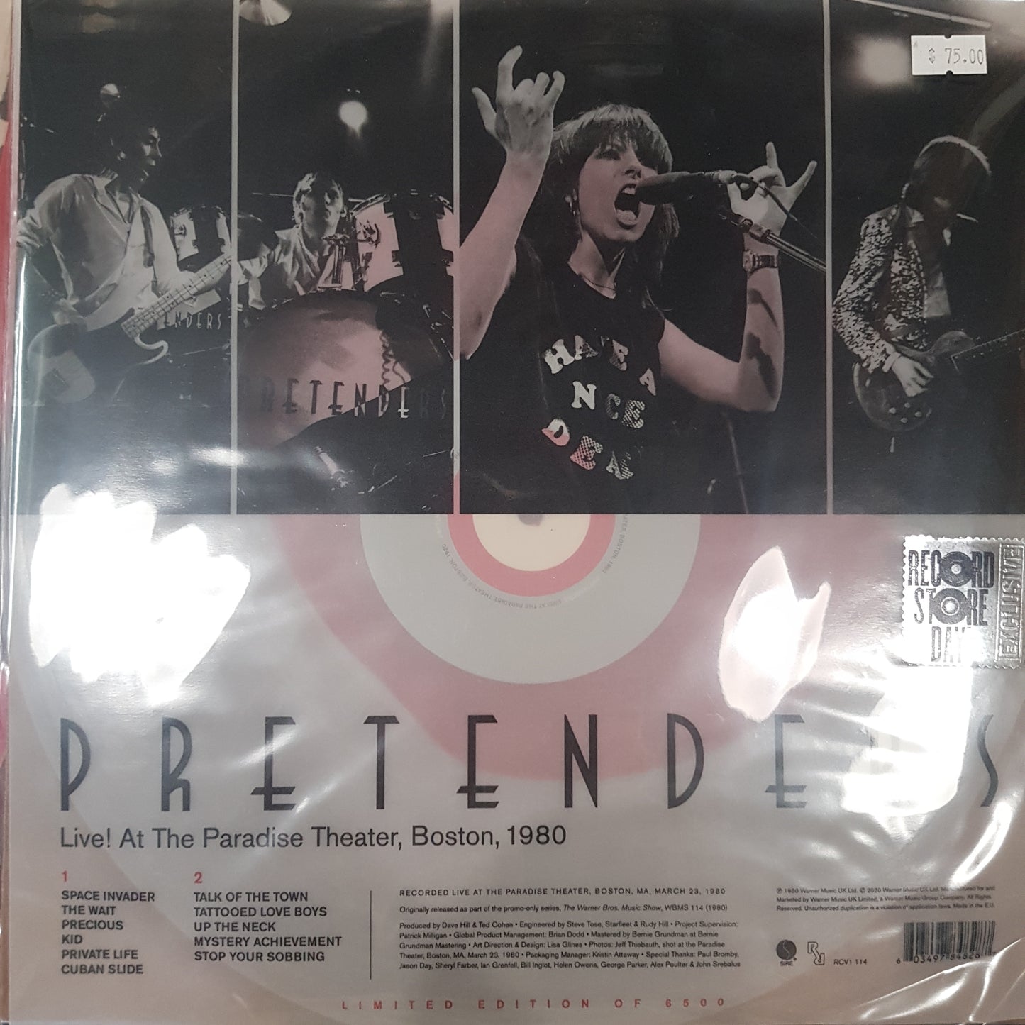 PRETENDERS - LIVE AT THE PARADICE THEATRE 1980 (COLOURED) RSD VINYL
